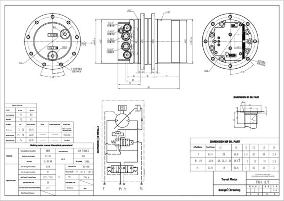 ベルパーツ エグババターパーツ TM01 New Holl1and CX18 1トンの液圧移動モーター